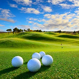 golf balls on a green