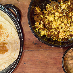 Mexican Breakfast, Machaca From Sonora With Eggs, Beans And Flou