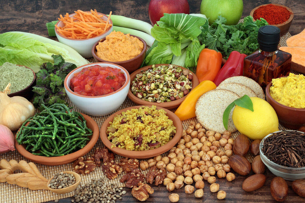 Healthy fruits and vegetables