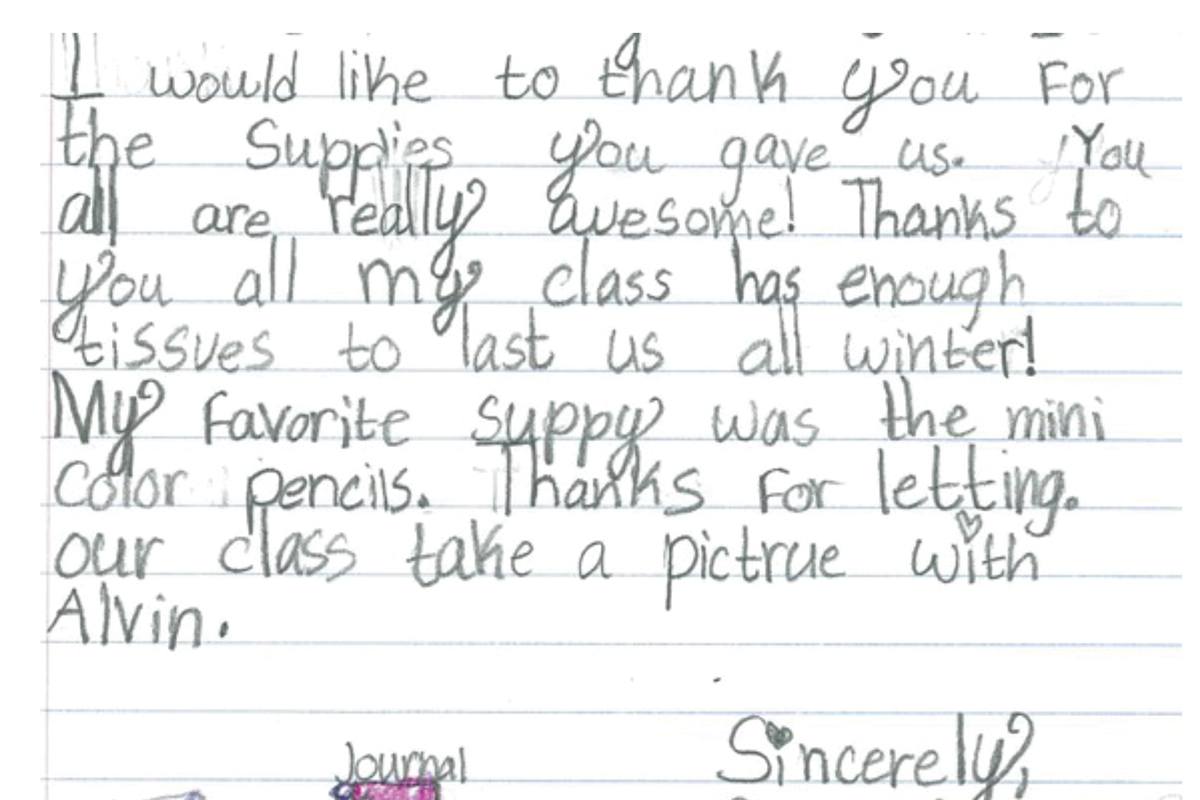 Letter from Child Letter from Child